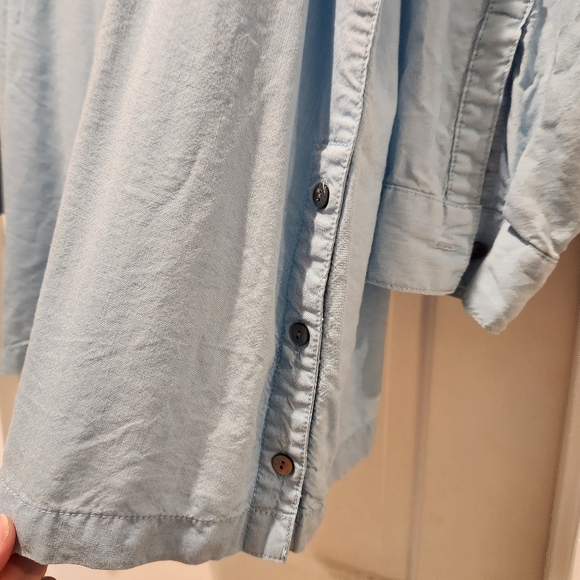 J Jill Womens Blue Long Sleeve Bohemian Tunic Collared Lyocell Extra Large - Picture 5 of 8